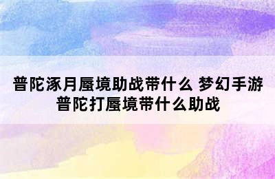 普陀涿月蜃境助战带什么 梦幻手游普陀打蜃境带什么助战